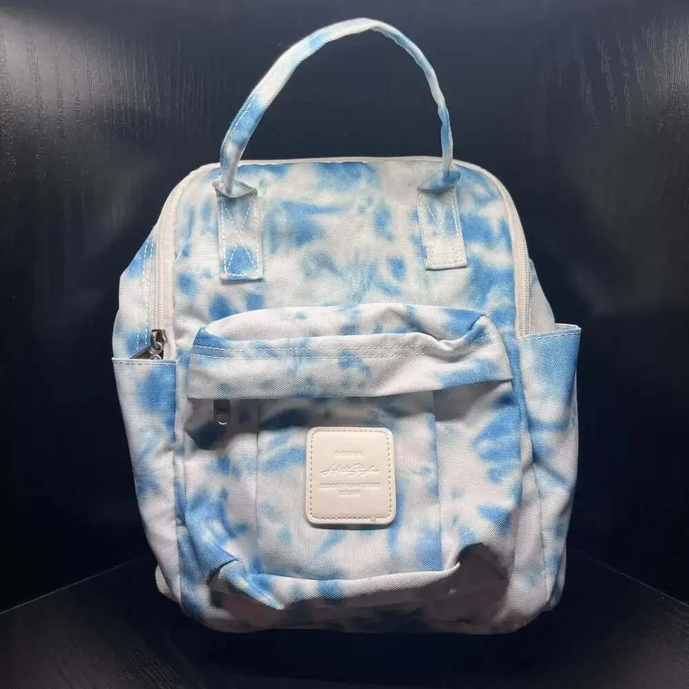 Hot Style Bestie Bag Mini Backpack Blue White Tie Dye Travel School Daypack
